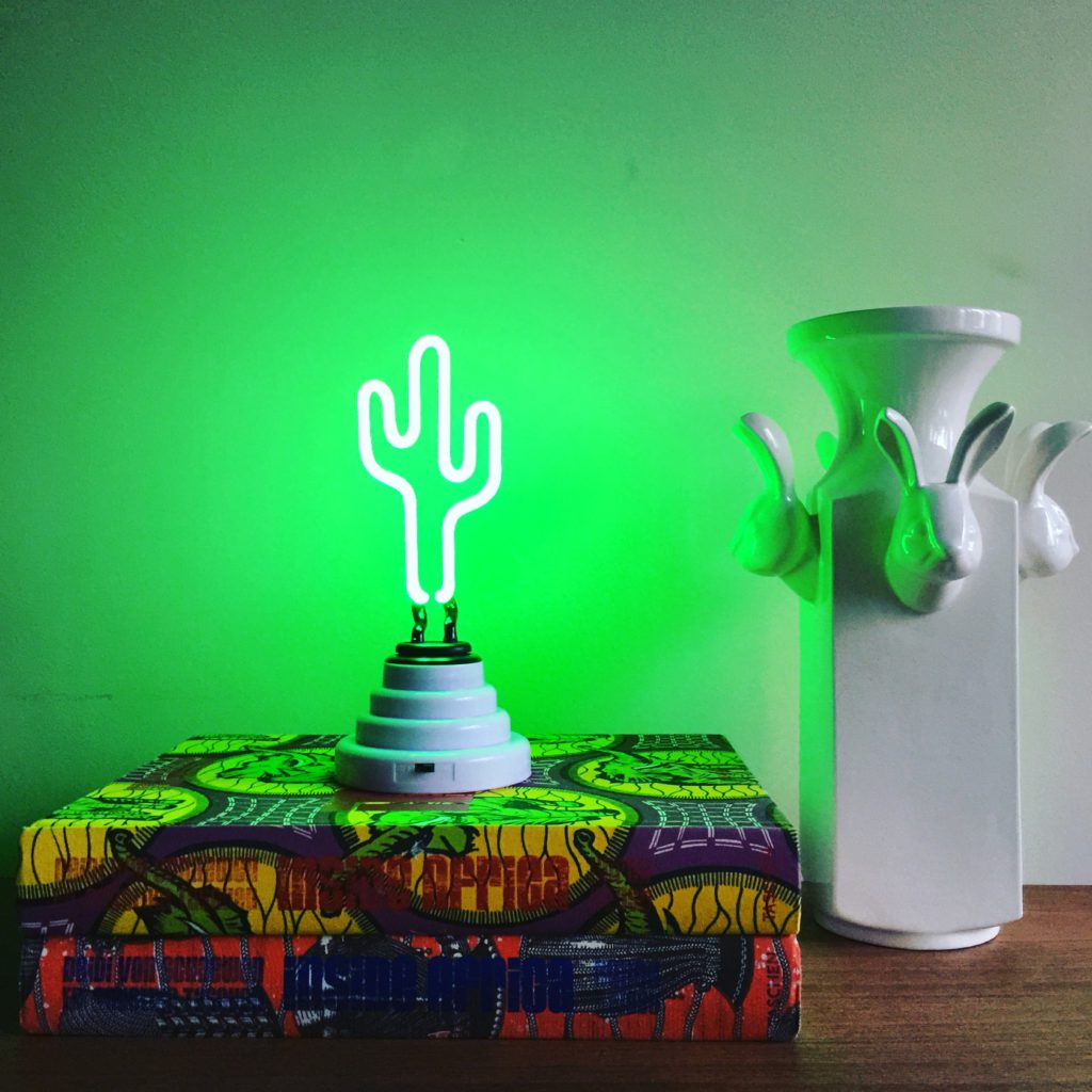 Oui Oui-lampara catus neon-luz verde cactus