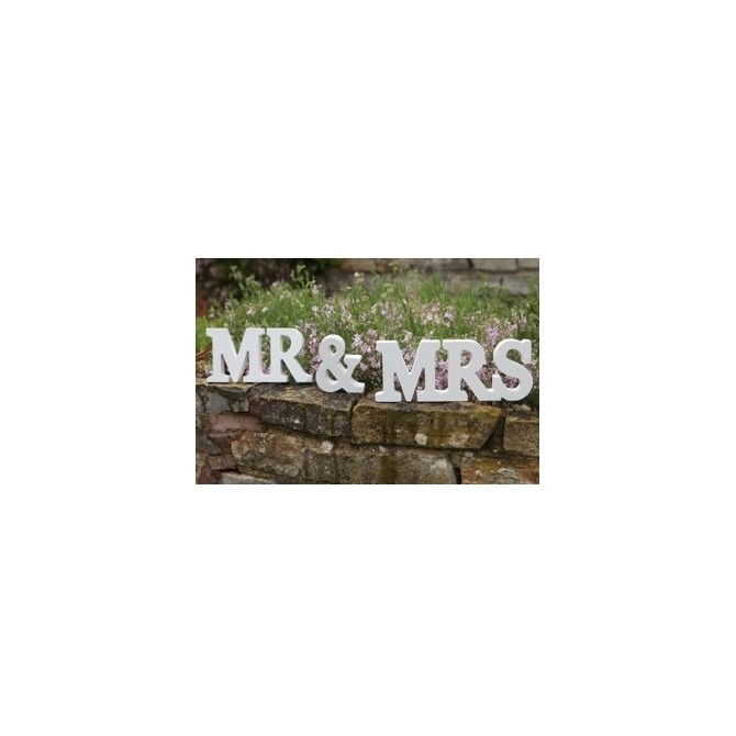 Letras madera blanca Mr & Mrs
