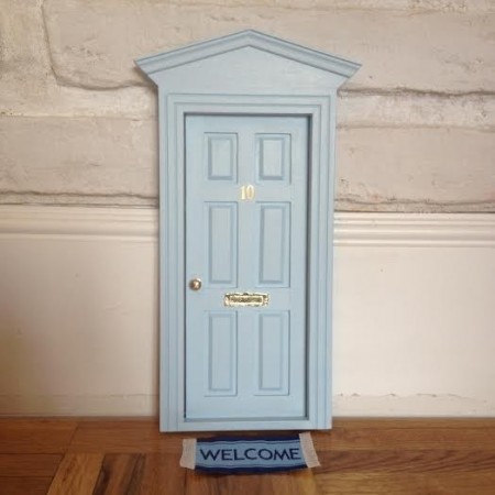 Felpudo puerta ratoncito Pérez azul