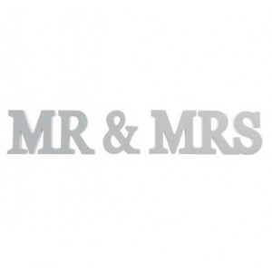 Letras madera blanca Mr & Mrs  2