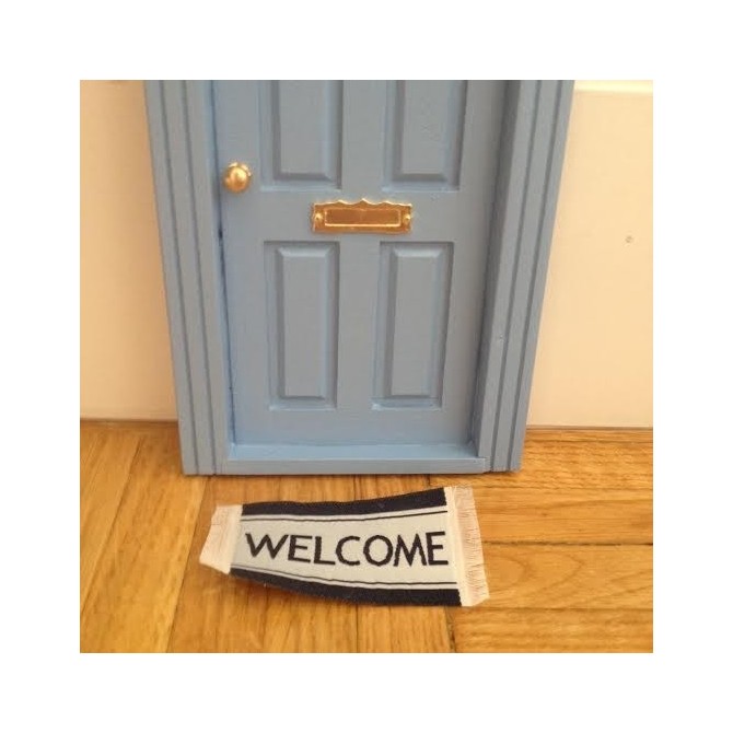 Felpudo puerta ratoncito Pérez azul