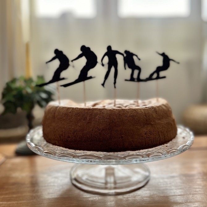 Toppers tarta esquí y snow