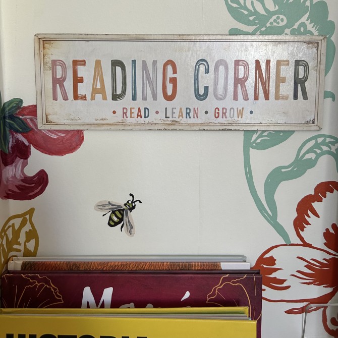 Cartel rincón de lectura