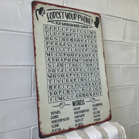 Placa decorativa pasatiempos para ir al baño sin móvil