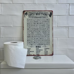 Placa decorativa pasatiempos para ir al baño sin móvil