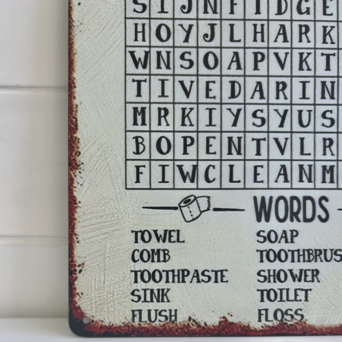 Placa decorativa pasatiempos para ir al baño sin móvil
