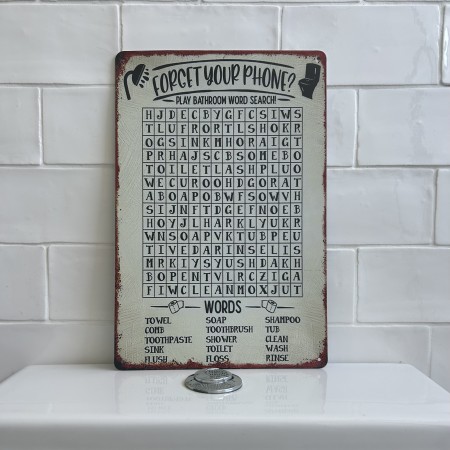Placa decorativa pasatiempos para ir al baño sin móvil